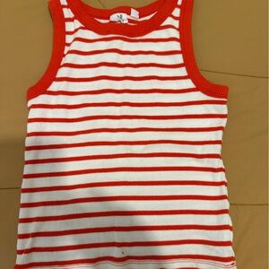 Gap Girls Red and White Striped Sleeveless Top